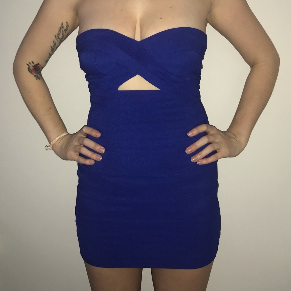 Blue Strapless Dress